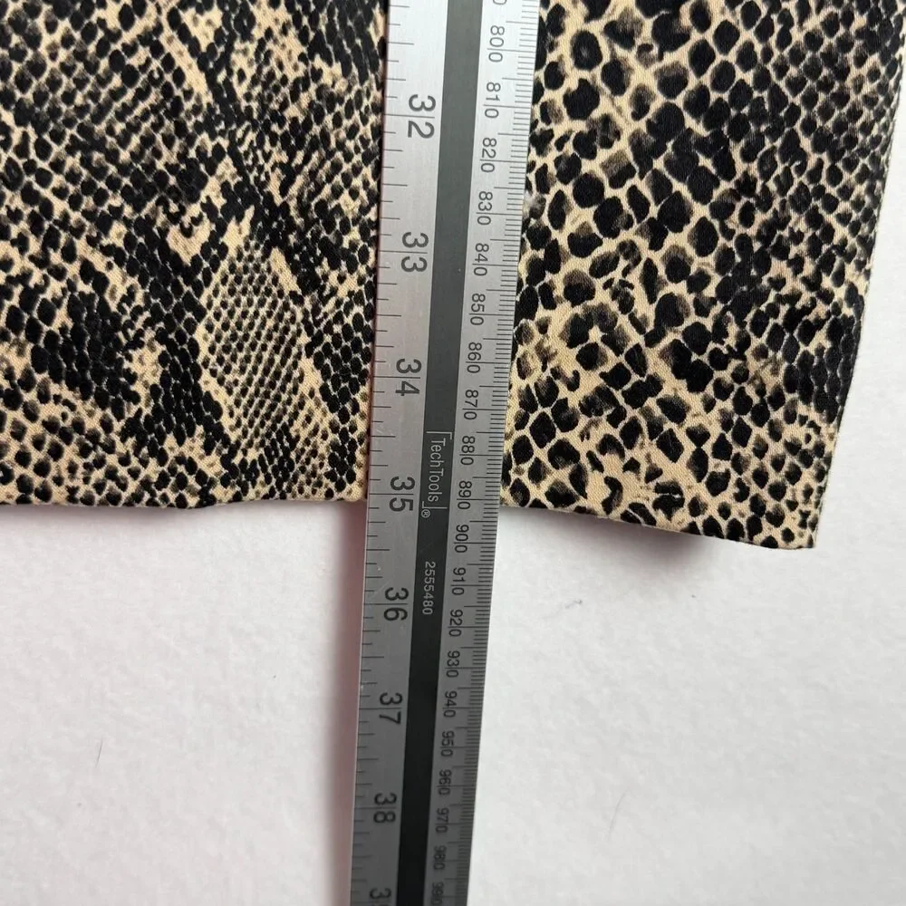 Michael Kors Snake Print Sheath Dress Size 12 Beige Black Sleeveless Midi